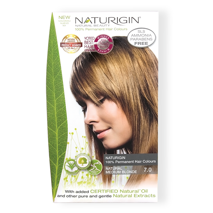 Naturigin Organic Based 100% Permanent Hair Colours Natural Medium Blonde Red 7.0